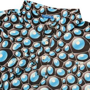 Hreski Golf Polo Shirt Mens Size XL Multicolor Short Sleeve Poly/Spandex Preppy